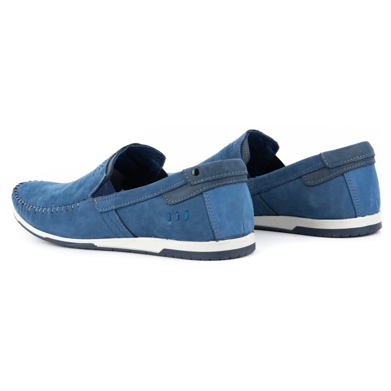 KOMODO Mocassini uomo in pelle 876 blu 4