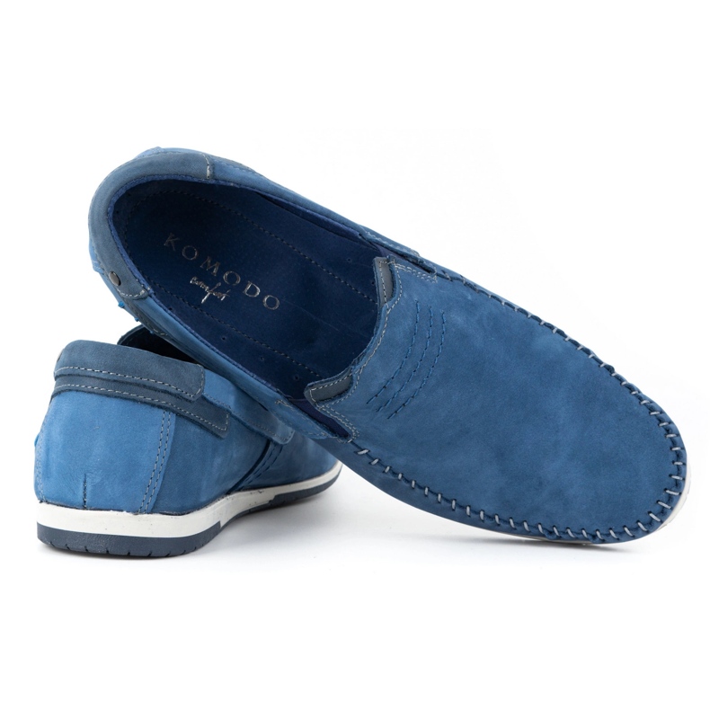 KOMODO Mocassini uomo in pelle 876 blu 3