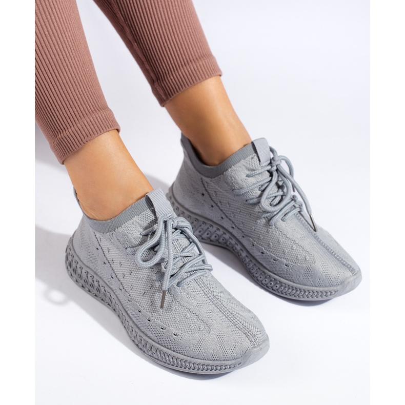 SHELOVET Sneakers in tessuto grigio 1