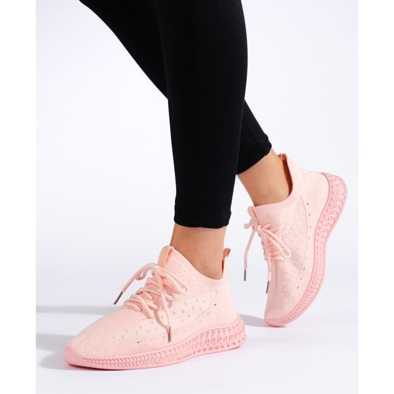 SHELOVET Sneakers in tessuto rosa 1