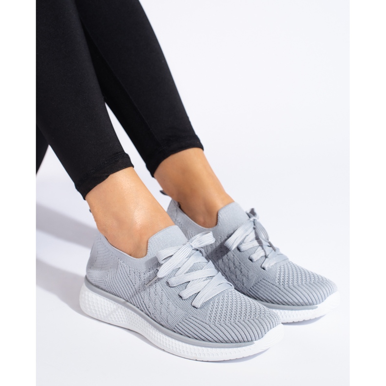 Scarpe sportive con lacci grigie grigio 1