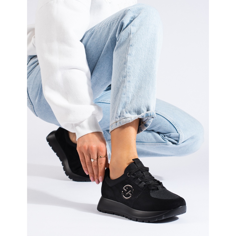 Vinceza scarpe sportive da donna nere nero 1
