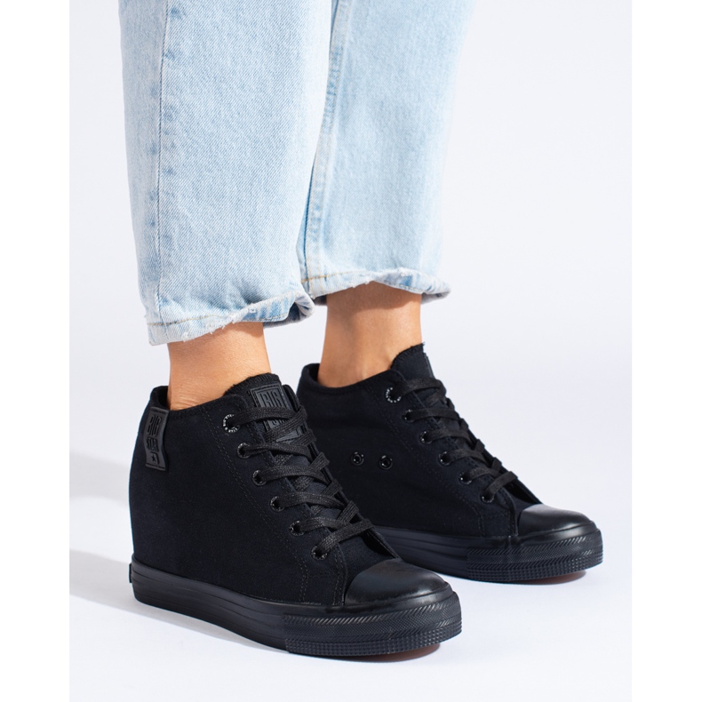 Sneakers nere da donna con zeppa nascosta Big Star LL274034 nero 1