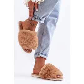 Ciabatte Donna Beige Con Pelliccia Vienitta 1