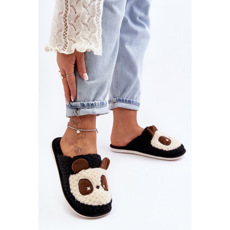 Calde pantofole da donna nere Priseth nero 2