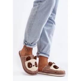 Calde pantofole da donna marroni Priseth marrone 1