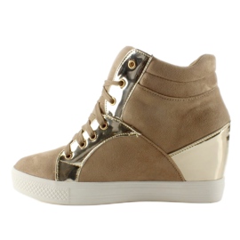 AT-0593-L Sneakers in camoscio color cachi marrone giallo 1