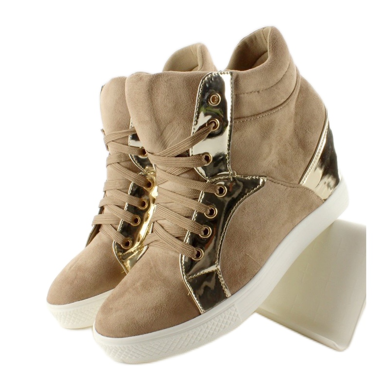 AT-0593-L Sneakers in camoscio color cachi marrone giallo 2