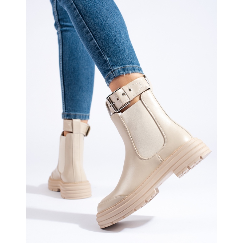 Stivaletti Chelsea da donna beige di Shelovet 1