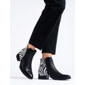 Stivaletti da donna Shelovet neri con stampa zebrata nero 1