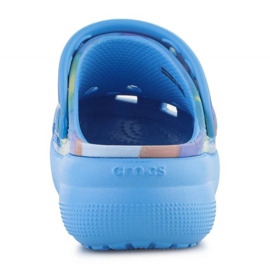 Pantofole in schiuma Crocs Classic Tie Dye Cutie Clog 208083-4KT blu 3