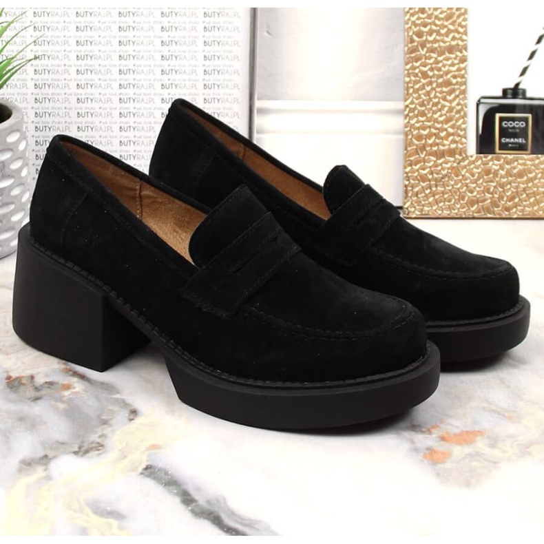 Mocassini Filippo W DP4685/23 in pelle con tacco alto nero 2