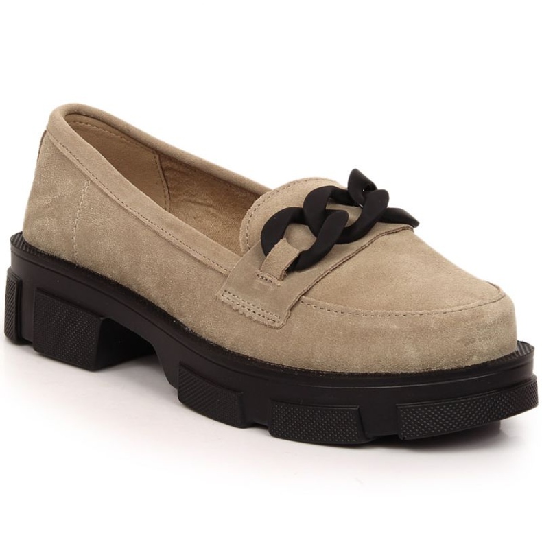 Scarpe in pelle con catena Filippo W DP3221/23 beige 1