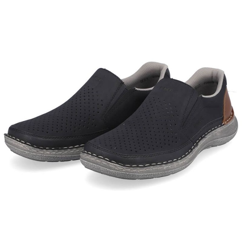 Comode scarpe traforate Rieker M RKR579, blu navy 2