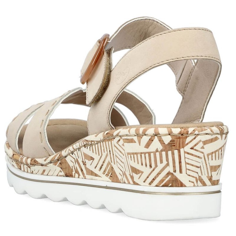 Comodi sandali con zeppa Rieker W RKR595, beige 2