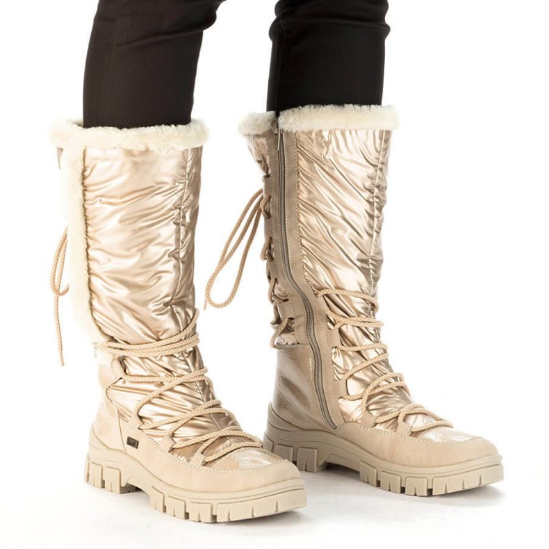 Doposci alti impermeabili Rieker W RKR640, beige 2
