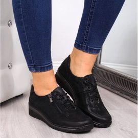 Scarpe Helios W H334B in pelle lucida, nere nero 2