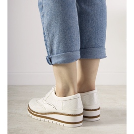 Scarpe slip-on argento con borchie GF-FD9 bianca 1