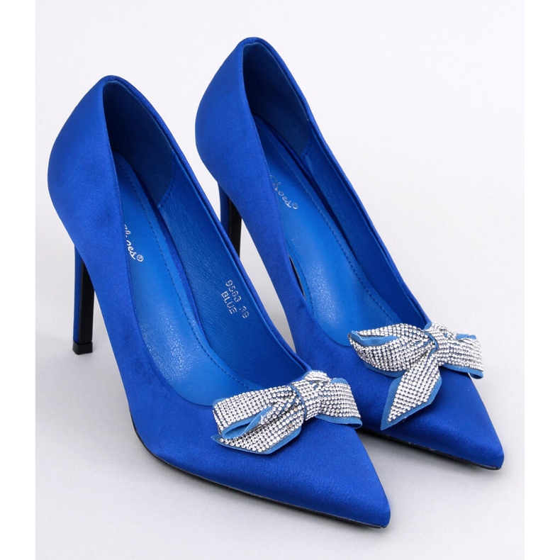Spille in raso con fiocco Trini Blue 1