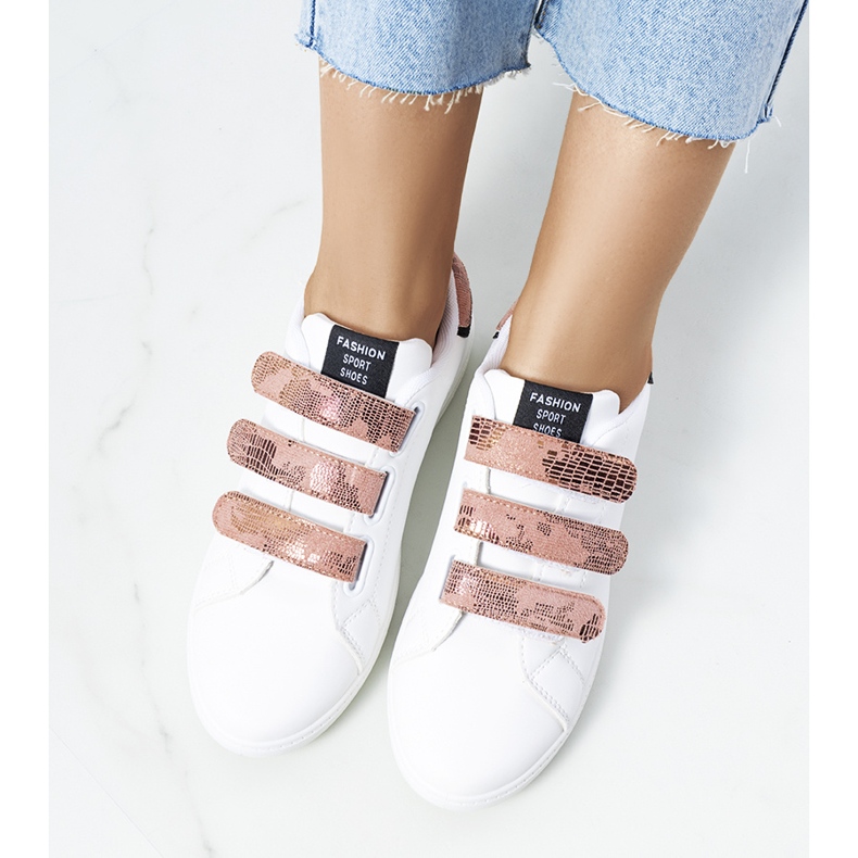 Sneakers Diest da donna bianche e rosa bianca 1