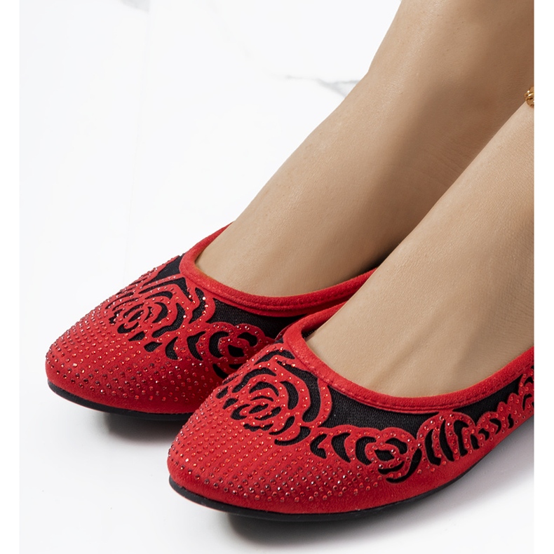 Ballerine traforate Astrid rosse rosso 1