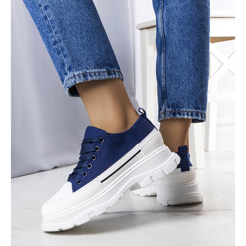 Sneakers blu con plateau alto di Lavaris 1