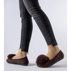 Pantofole isolanti marroni con pompon Marchetti marrone 1