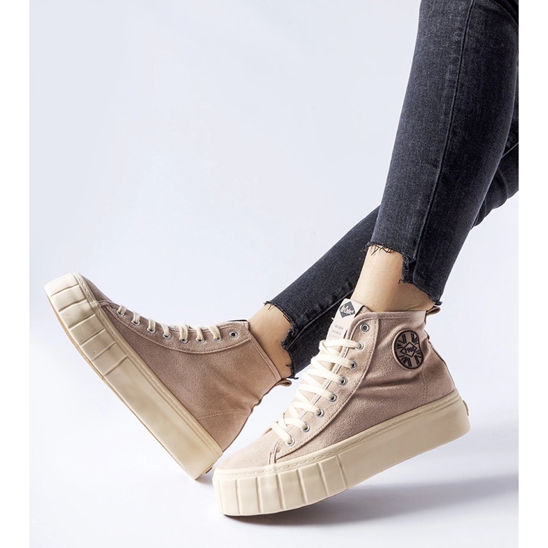 Scarpe da ginnastica beige Lee Cooper LCJ-22-31-1434L 1