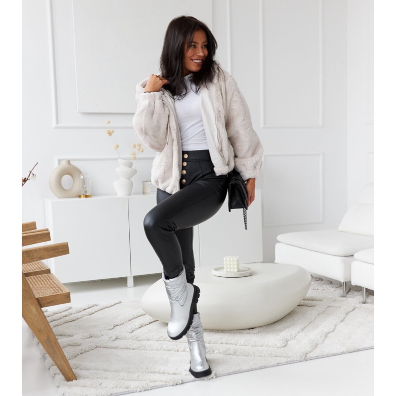 Stivaletti coibentati argento con trapuntatura Malvaro d'argento 1