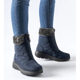 Stivali da neve con zeppa blu navy di Brownton 1