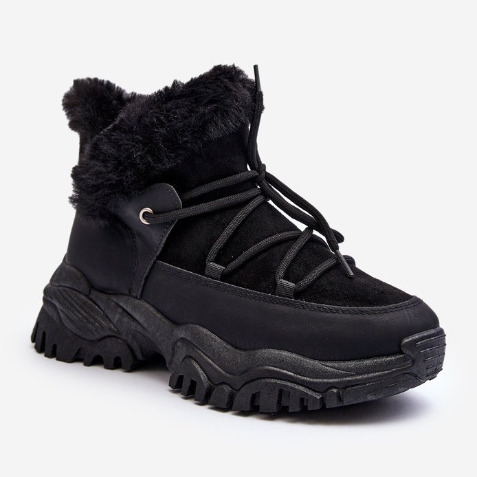 Stivali Trapper Da Donna Con Pelliccia Nero Cresandi 1