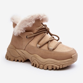 Stivali Trapper Da Donna Con Pelliccia, Cresandi Beige 1