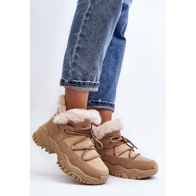 Stivali Trapper Da Donna Con Pelliccia, Cresandi Beige 2