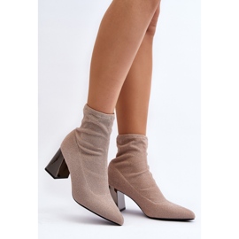 Stivaletti Tacco Alto Beige Lucido Sognota 1