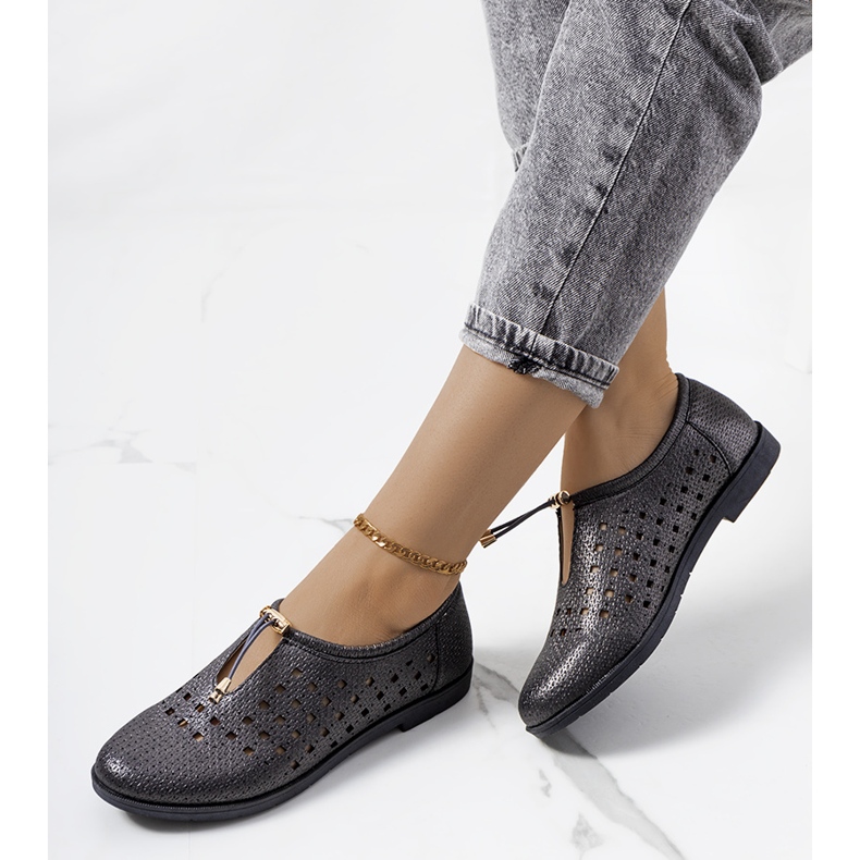 Scarpe nere traforate di Cassinia nero multicolore 2