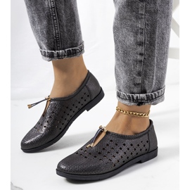Scarpe nere traforate di Cassinia nero multicolore 1