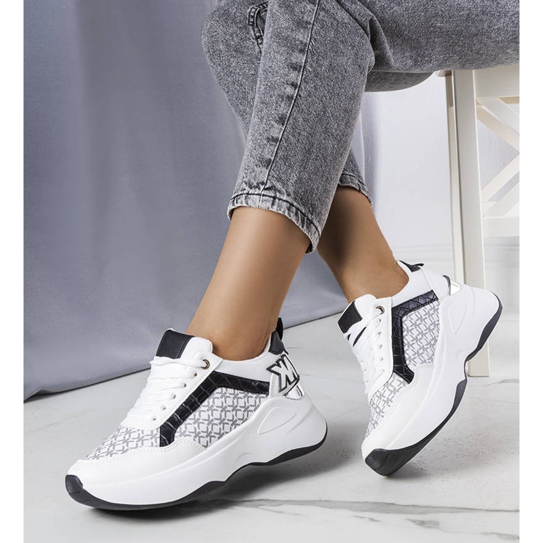Sneakers nere con monogramma Margie bianca 2