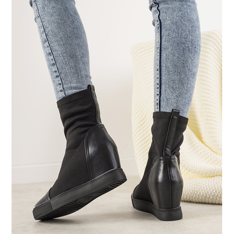 Sneakers nere con zeppa elasticizzata Partida nero 1