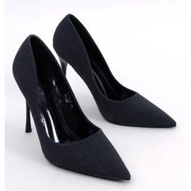 Tacchi alti lucidi con particelle Diamoi Black nero 1