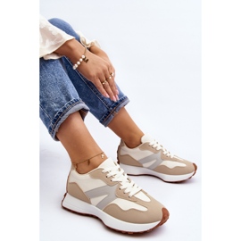 Scarpe sportive Chloette beige da donna 2