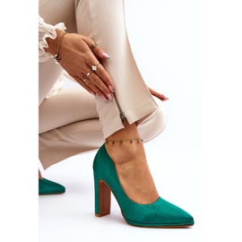 Décolleté Piatti verdi con tacco alto verde 2
