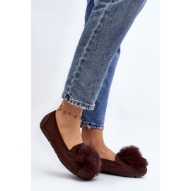 Mocassini Da Donna Con Pelliccia Marrone Novas 2