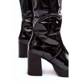Diamantique Stivali da donna con tacco alto in vernice Nero Efatina 4