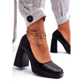 Pompe su tacchi massicci neri nero 4