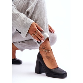 Pompe su tacchi massicci neri nero 3