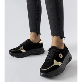 Sneakers in pelle nera con strass Galileo nero 1