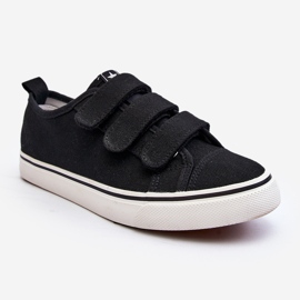Sneakers Basse da Bambino con Velcro Nere Dilan nero 2