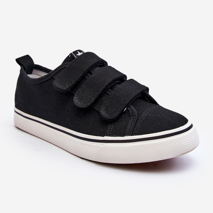 Sneakers Basse da Bambino con Velcro Nere Dilan nero 2