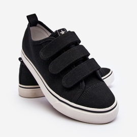 Sneakers Basse da Bambino con Velcro Nere Dilan nero 1