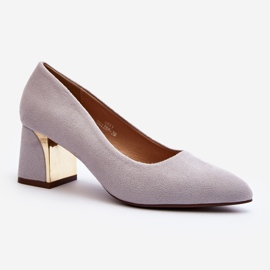 Décolleté Stelloria grigie con tacco alto grigio 1